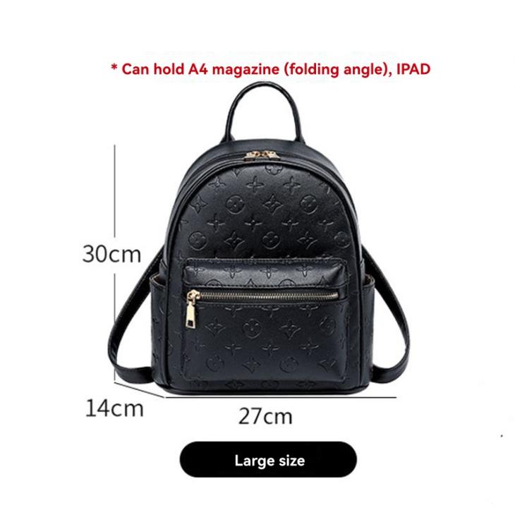 Bags |  Womens Black Debossed Midi Backpack Accessories Bags