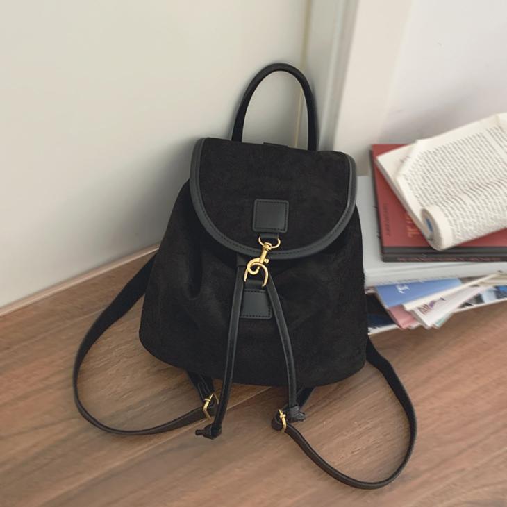 Bags |  Womens Black Faux Suede Backpack Accessories Bags