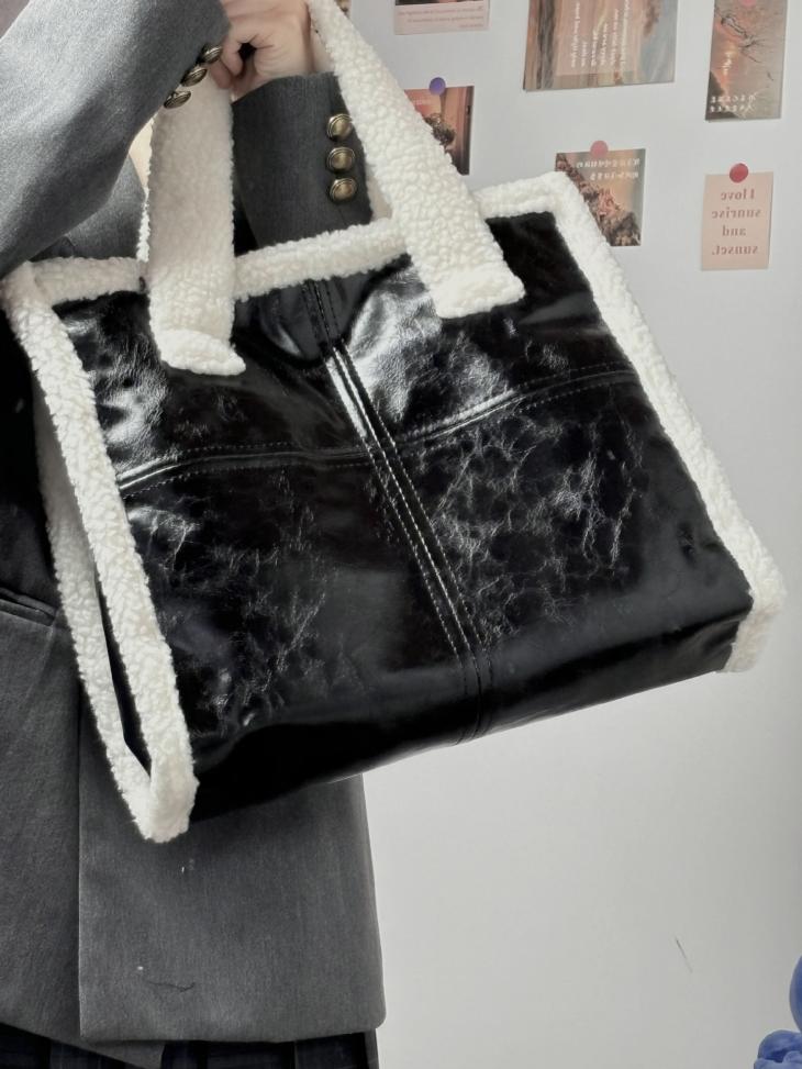 Bags |  Womens Black Mini Faux Fur Trim Crossbody Bag Accessories Bags