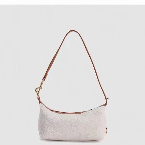 Bags |  Womens Cream Borg Shoulder Bag Accessories Bags