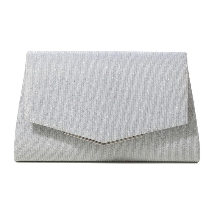 Bags |  Womens Silver Glittered Envelope Clutch Accessories Bags