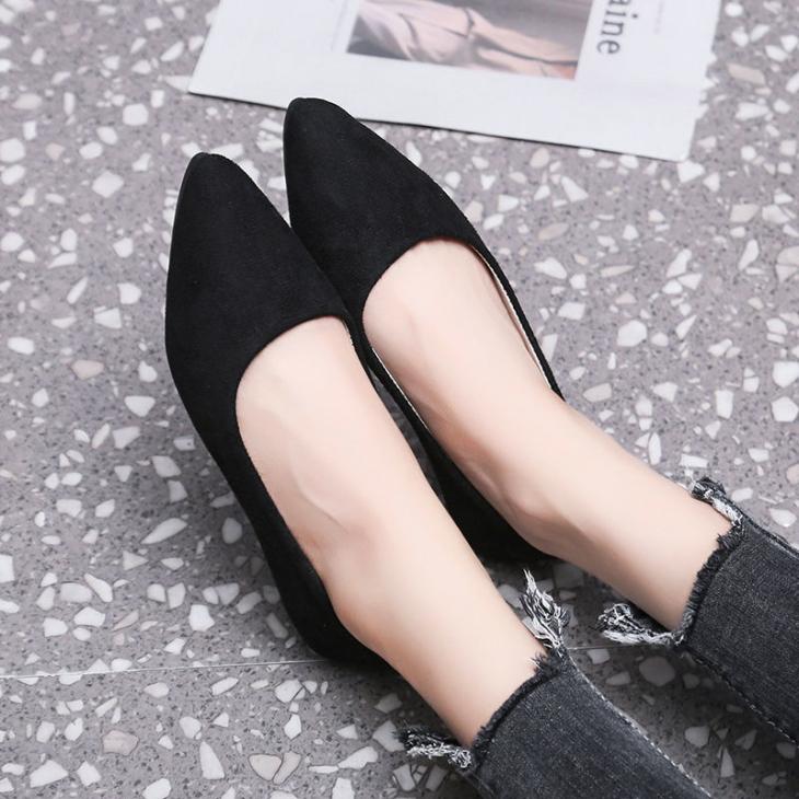 Ballet Pumps |  Womens Black Suedette Pointed Ballerina Pumps Ballet Pumps Ballet Pumps