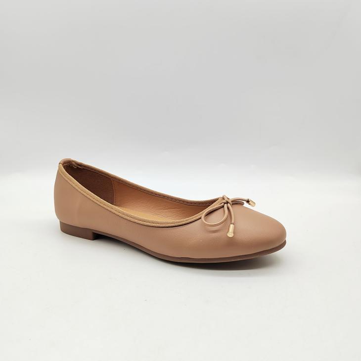 Ballet Pumps |  Womens Rust Leather-Look Ballerina Pumps Ballet Pumps Ballet Pumps