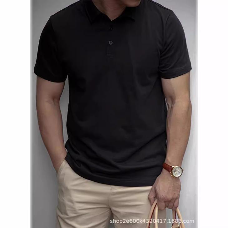 Basics |  Mens Black Short Sleeve Collared Polo Shirt Basics Basics