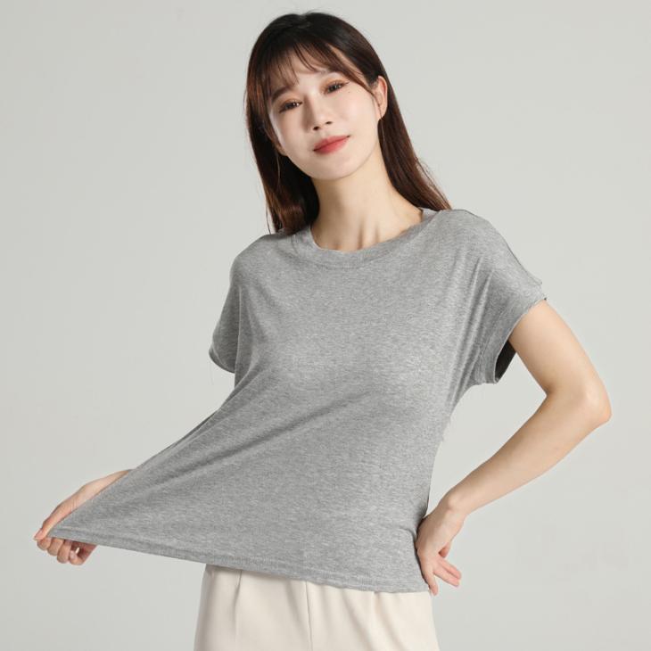 Basics |  Womens Black Lightweight Cotton Crew Neck T-Shirt Basics Basics