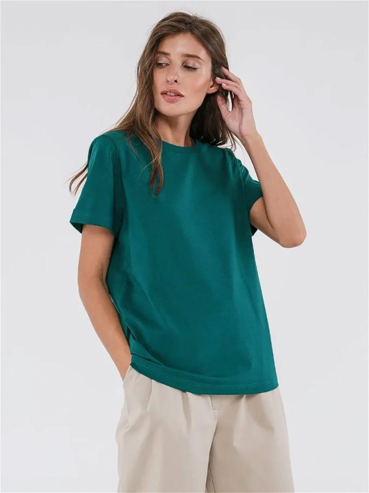 Basics |  Womens Stone Cotton Crew Neck T-Shirt Basics Basics