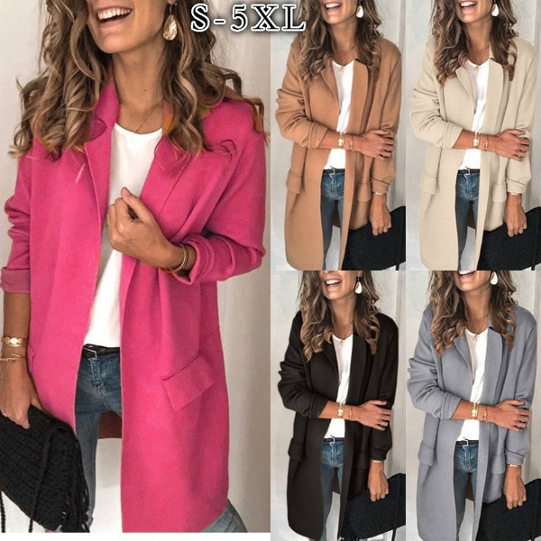 Blazers |  Womens Bright Pink Ruched Sleeve Blazer Blazers Blazers