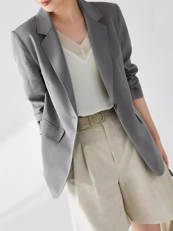 Blazers |  Womens Grey Marl Blazer Blazers Blazers