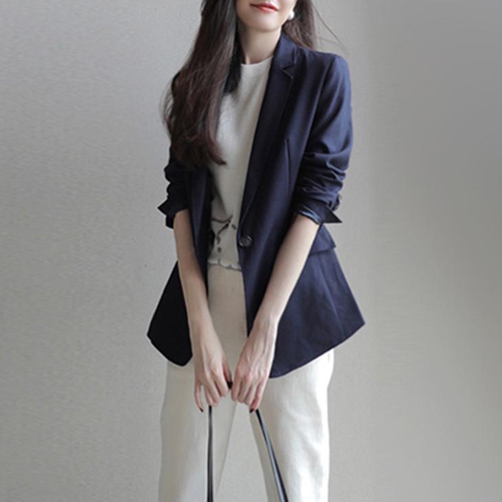 Blazers |  Womens Tall Navy Linen Blend Blazer Blazers Blazers