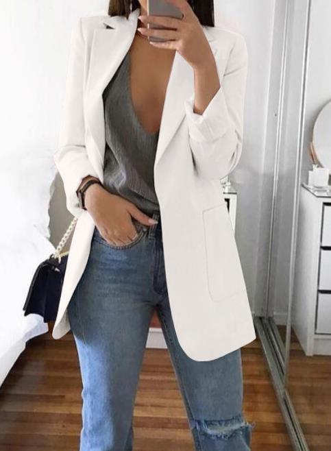 Blazers |  Womens White Linen Blend Blazer Blazers Blazers