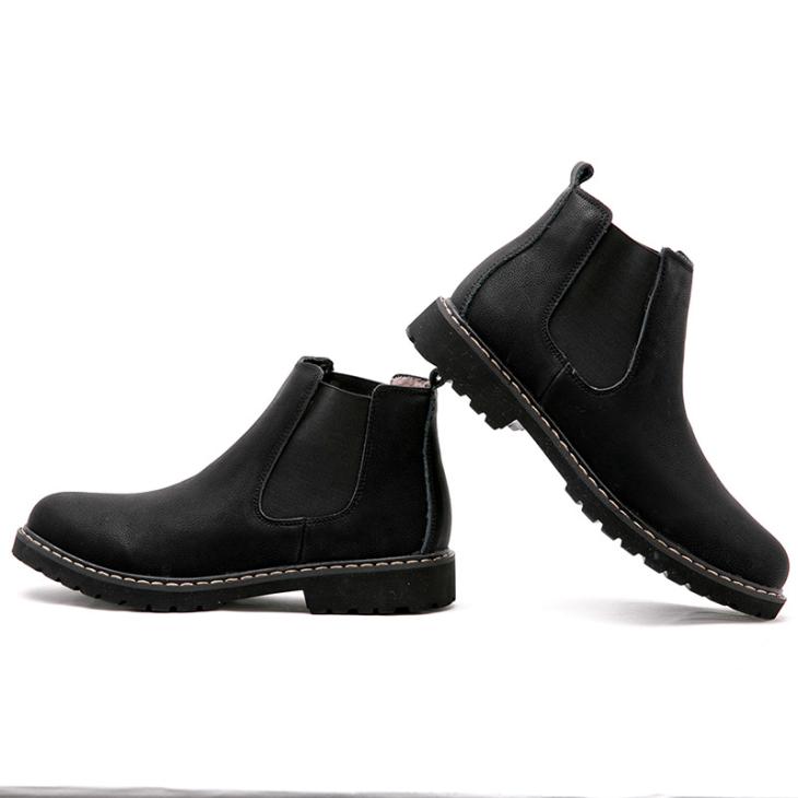 Boots |  Womens Black Leather-Look Chunky Chelsea Boots Boots Boots