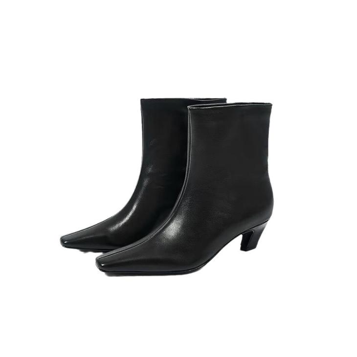 Boots |  Womens Black Square-Toe Ankle Boots Shoes Boots