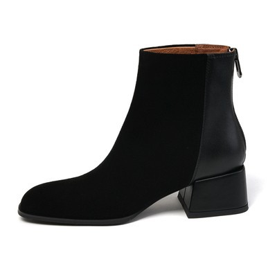 Boots |  Womens Black Suedette Zipped Ankle Boots Boots Boots