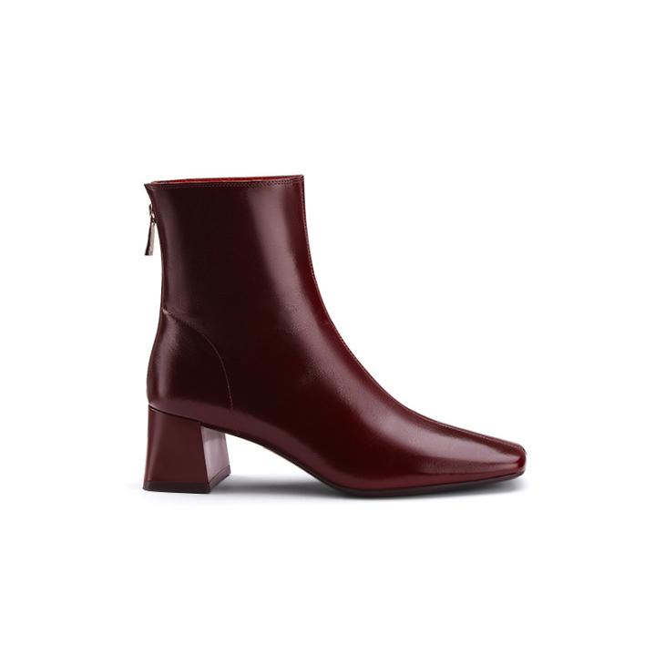 Boots |  Womens Burgundy Square-Toe Ankle Boots Boots Boots