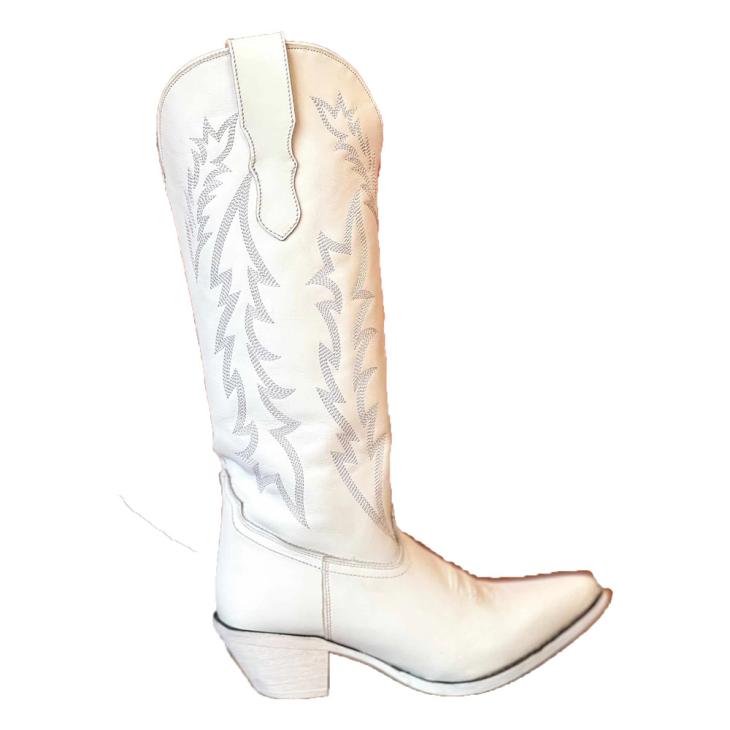 Boots |  Womens Off White Stitch Detail Cowboy Boots Boots Boots