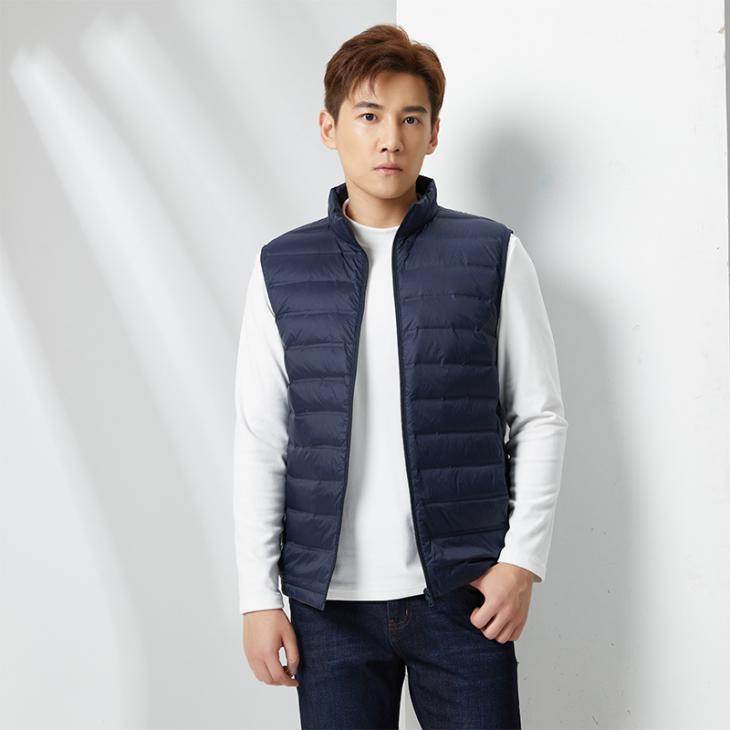 Coats & Jackets |  Mens Navy Lightweight Padded Zip-Up Gilet Clothing Coats & Jackets