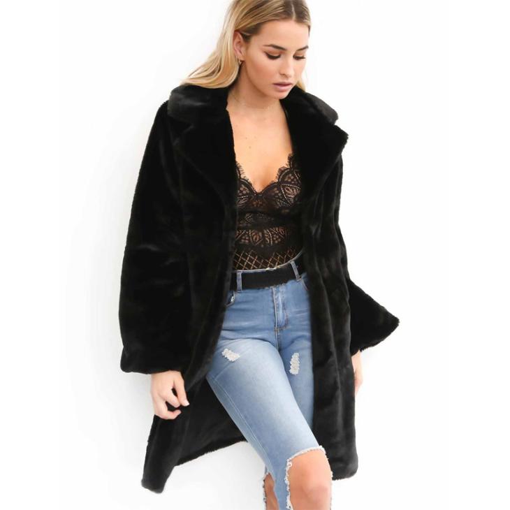 Coats & Jackets |  Womens Black Faux Fur Coat Clothing Coats & Jackets