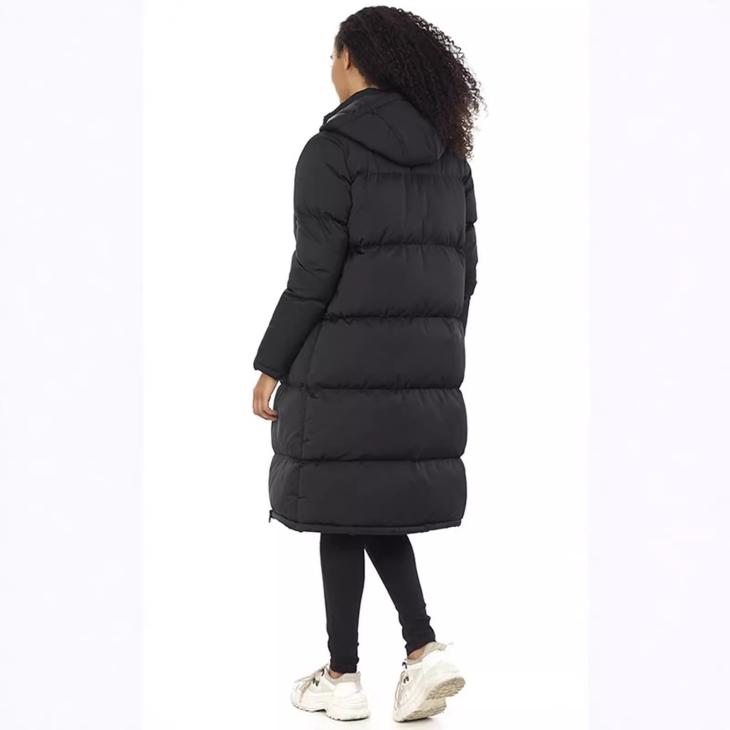 Coats & Jackets |  Womens Black Hooded Longline Puffer Coat Clothing Coats & Jackets