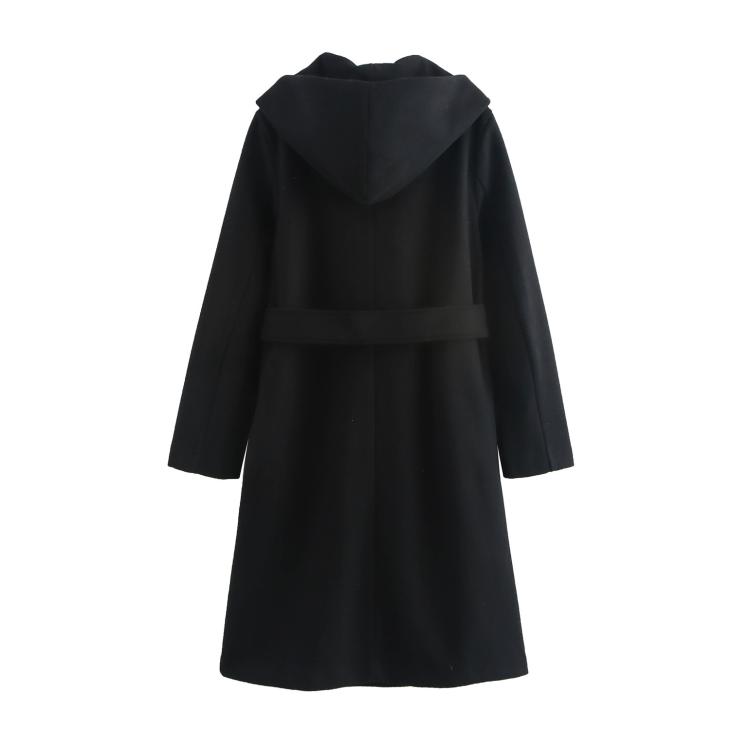 Coats & Jackets |  Womens Black Unlined Hooded Wrap Coat Clothing Coats & Jackets