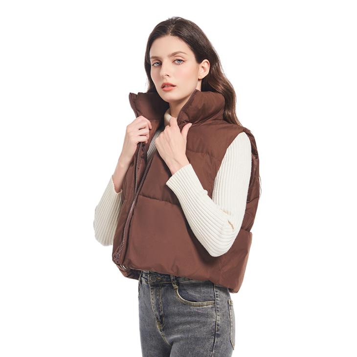 Coats & Jackets |  Womens Brown Crop Puffer Gilet Clothing Coats & Jackets