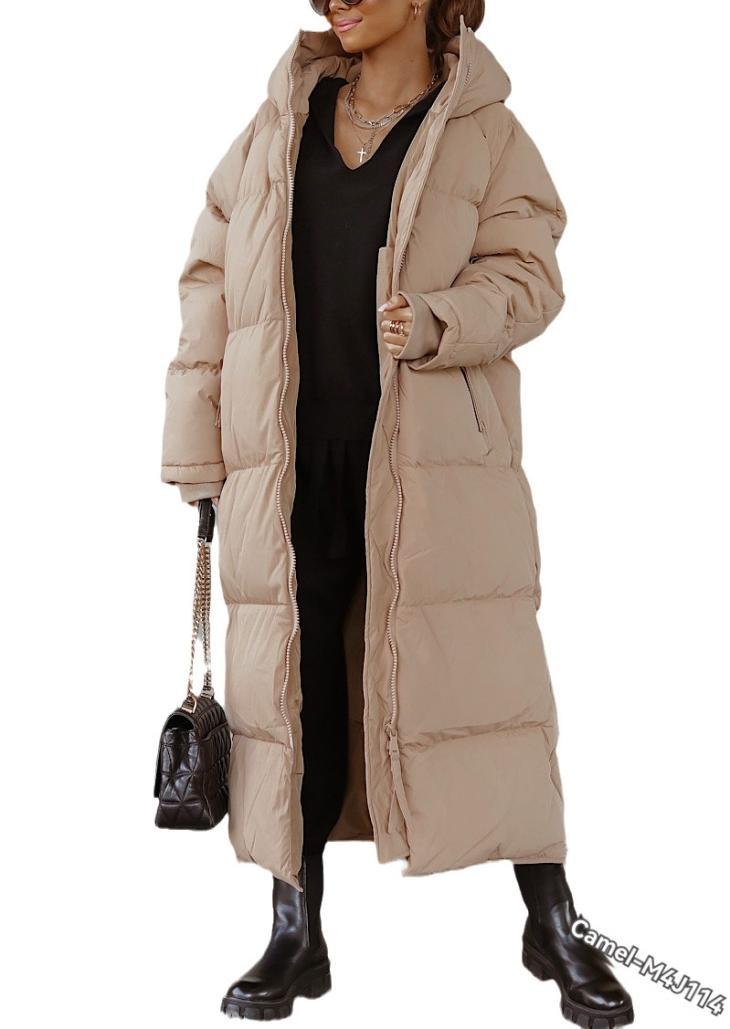 Coats & Jackets |  Womens Brown Hooded Longline Puffer Coat Clothing Coats & Jackets