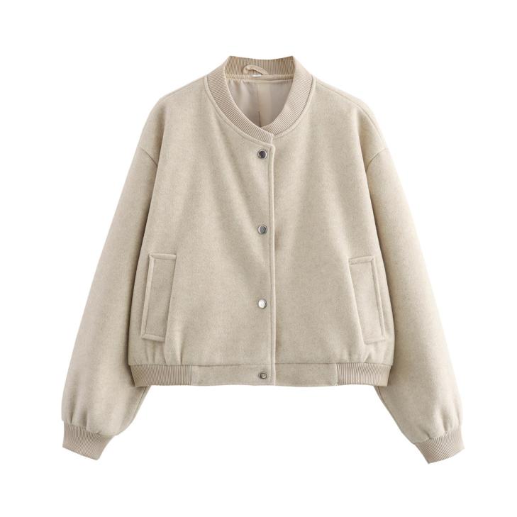 Coats & Jackets |  Womens Camel Brushed Crop Bomber Jacket Clothing Coats & Jackets