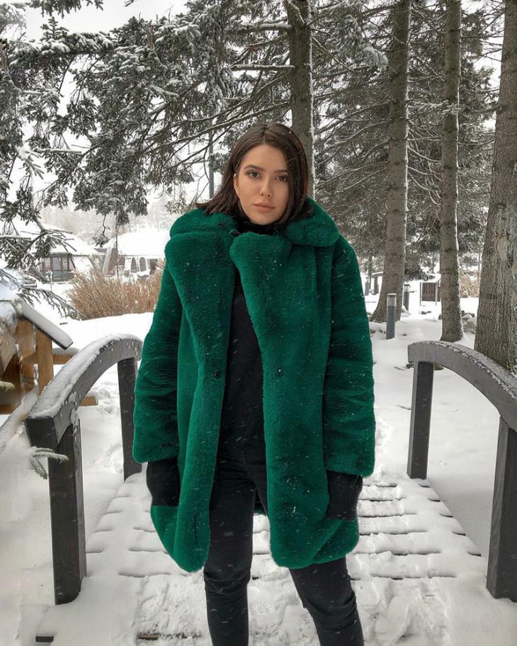 Coats & Jackets |  Womens Dark Green Faux Fur Coat Clothing Coats & Jackets