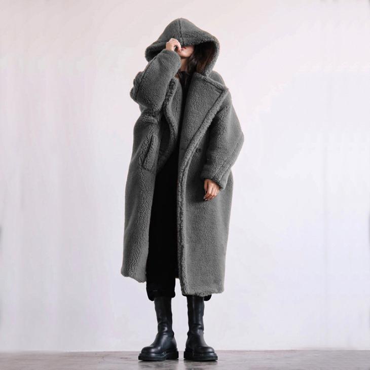 Coats & Jackets |  Womens Grey Borg Longline Coat Clothing Coats & Jackets