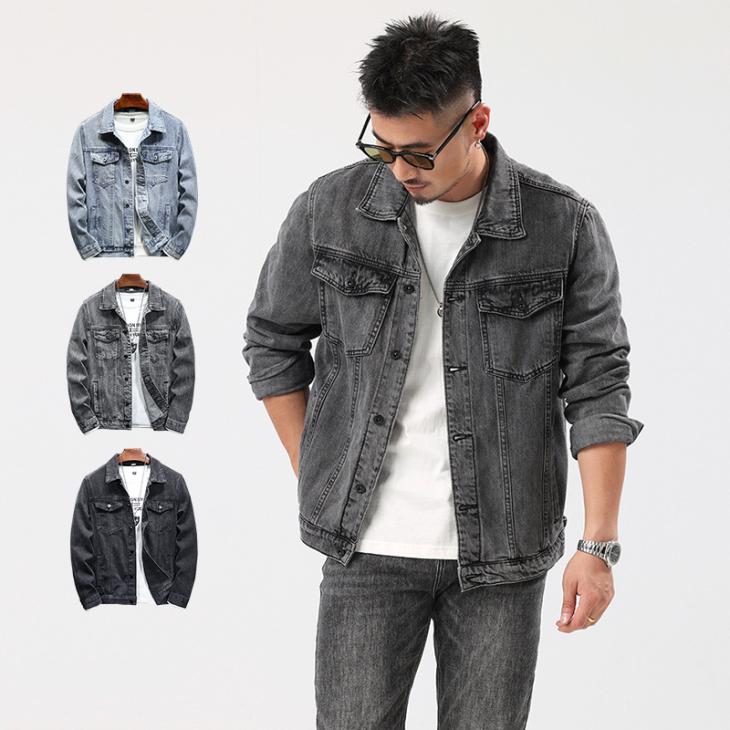 Denim |  Mens Dark Grey Denim Western Jacket Clothing Coats & Jackets