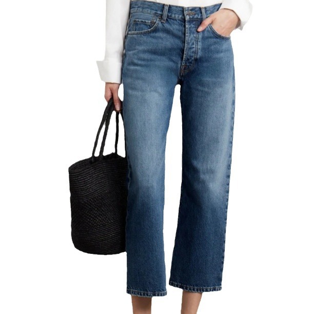 Denim |  Womens Blue Cropped Wide Leg Jeans Clothing Denim