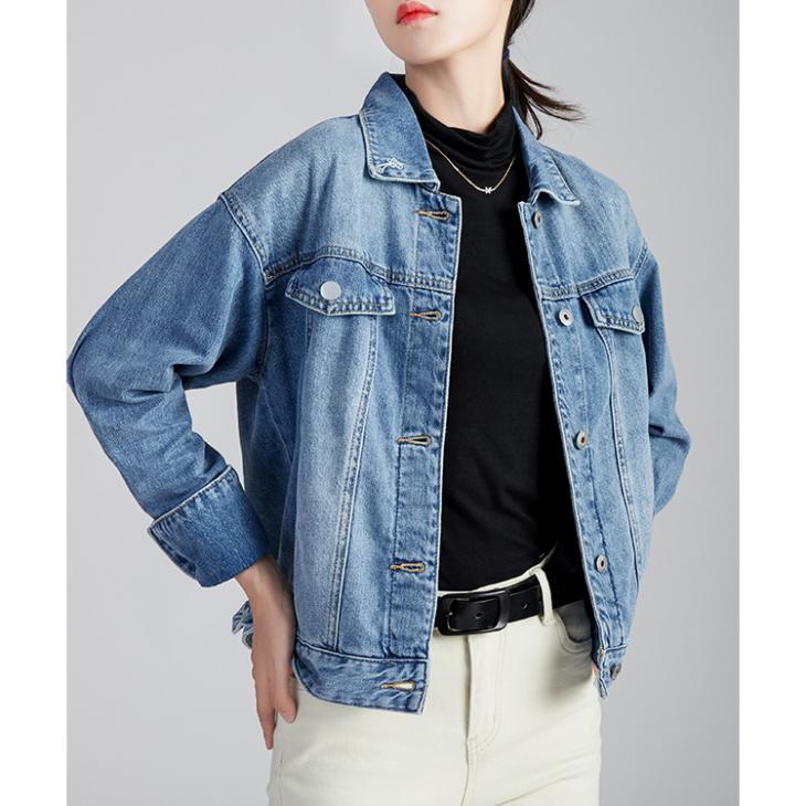 Denim |  Womens Tall Blue Oversized Denim Jacket Clothing Denim