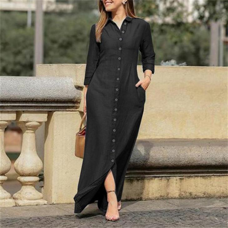 Dresses |  Womens Brown Button Front Ribbed Maxi Dress Clothing Dresses