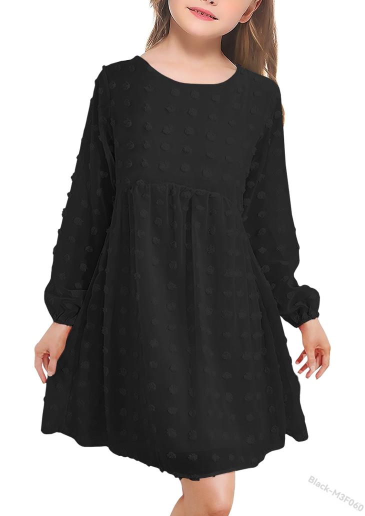 Dresses |  Womens Green Polka Dot Crinkled Long Sleeve Mini Smock Dress Clothing Dresses