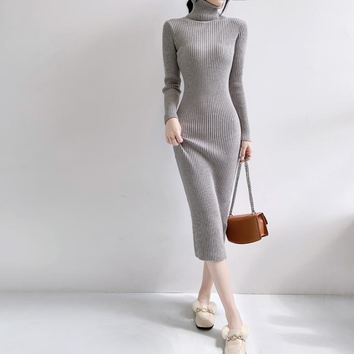 Dresses |  Womens Mink Rib Knit Midi Dress Clothing Dresses