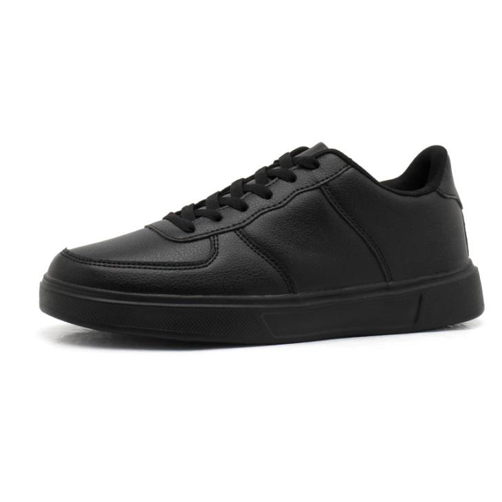 Flats |  Womens Black Leather-Look Lace Up Trainers Flats Flats