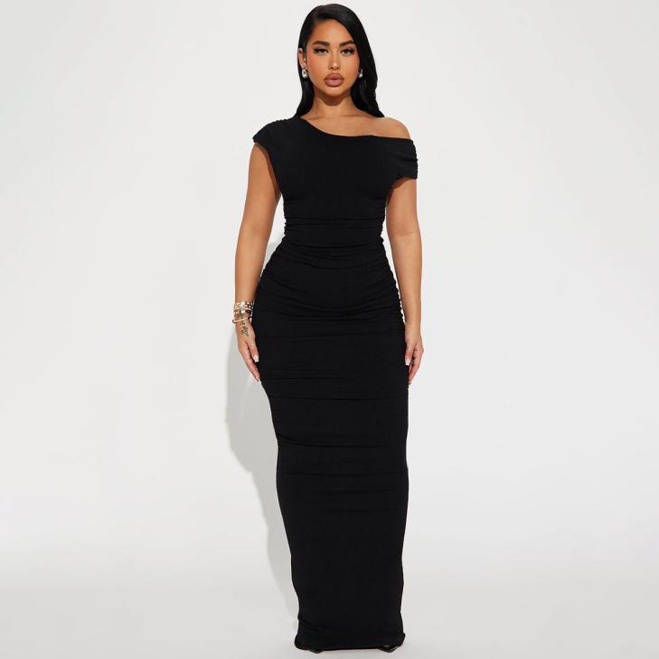 Going Out |  Womens Black Twist Shoulder Maxi Dress Clothing Going Out