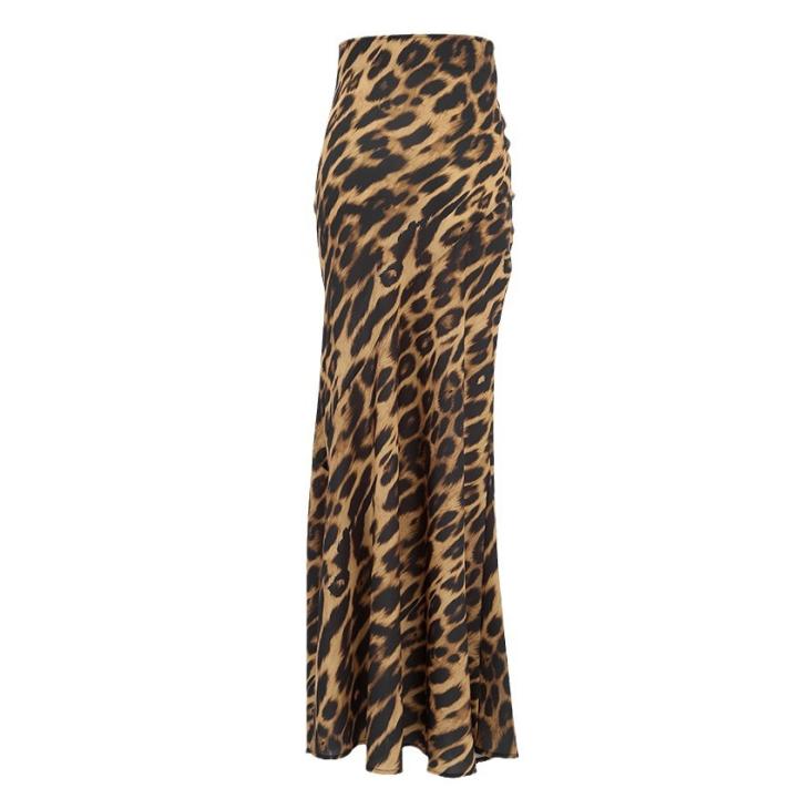 Going Out |  Womens Brown Leopard Print Mesh Midi Skirt Clothing Going Out