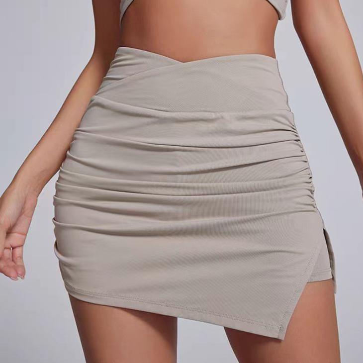 Going Out |  Womens Brown Pleated Wrap Front Mini Skirt Clothing Going Out