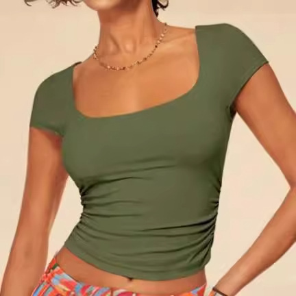 Going Out |  Womens Green Low Back Crop Top Clothing Co-Ords