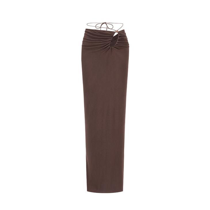 Going Out |  Womens Mink Knot Waist Maxi Skirt Clothing Going Out