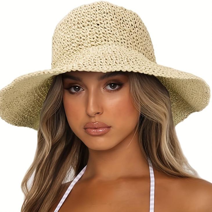 Hats |  Womens Beige Straw Effect Structured Sun Hat Accessories Hats