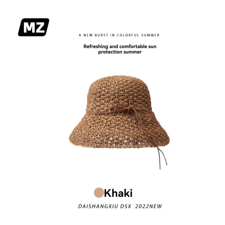 Hats |  Womens Black Straw Effect Packable Bucket Hat Accessories Hats