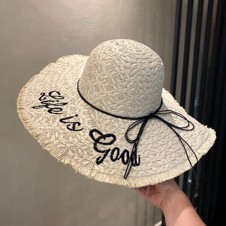 Hats |  Womens Off White Straw Effect Logo Floppy Hat Accessories Hats