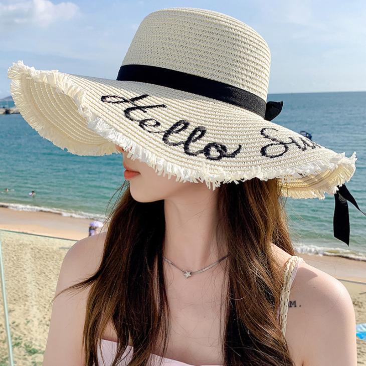 Hats |  Womens Stone Straw Effect Logo Floppy Hat Accessories Hats