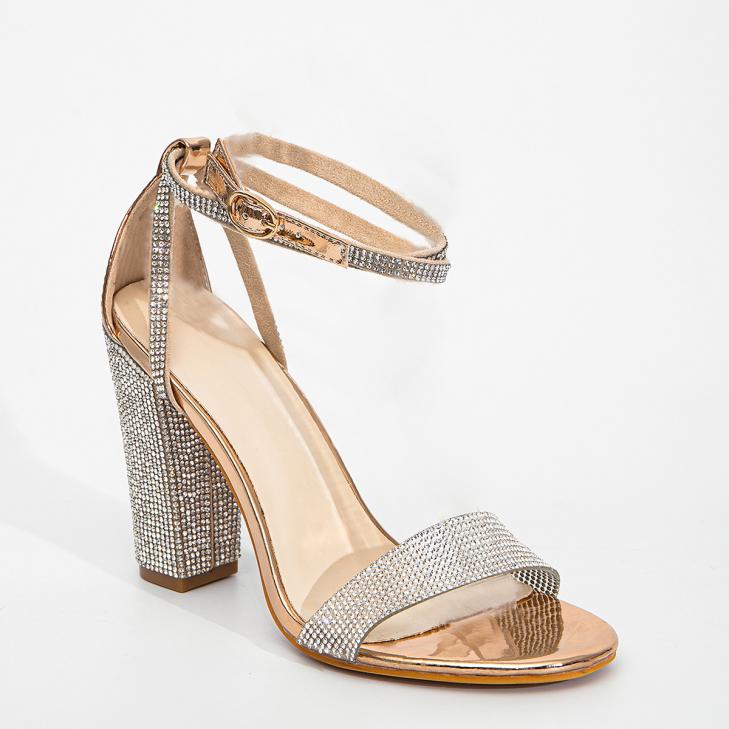 Heels |  Womens Wide Fit Silver 2 Part Shimmer Block Heel Sandals Heels Heels