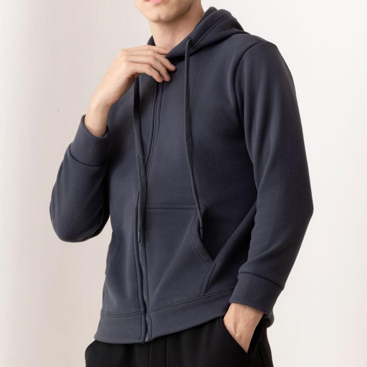 Hoodies & Sweats |  Mens Grey Marl Zip Up Hoodie Clothing Hoodies & Sweats