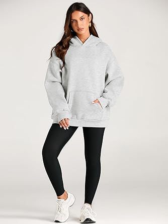 Hoodies & Sweatshirts |  Womens Pale Grey Jersey Hoodie Clothing Hoodies & Sweatshirts