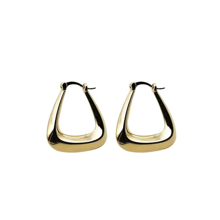 Jewellery |  Womens Gold Tone Triangle Hoop Earrings Accessories Jewellery