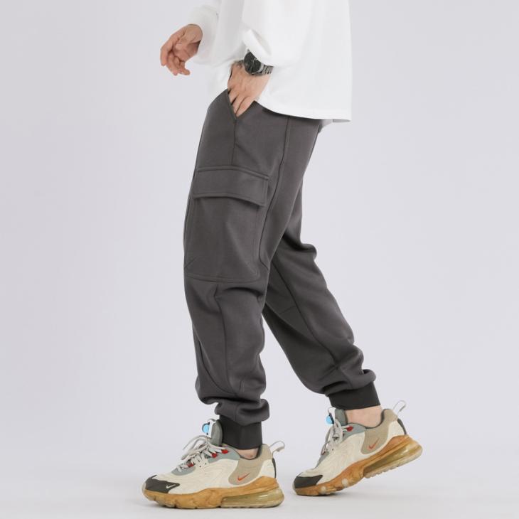 Joggers |  Mens Black Jersey Cuffed Cargo Joggers Clothing Joggers