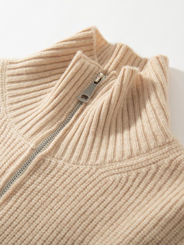 Jumpers & Cardigans |  Womens Cream Half Zip Jumper Clothing Jumpers & Cardigans